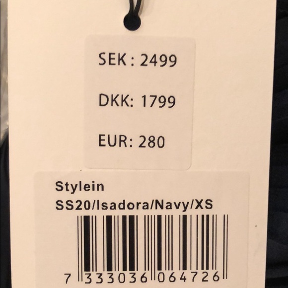 NWT Stylein Isadora Pleated Midi Dress-Navy Blue - Picture 5 of 6